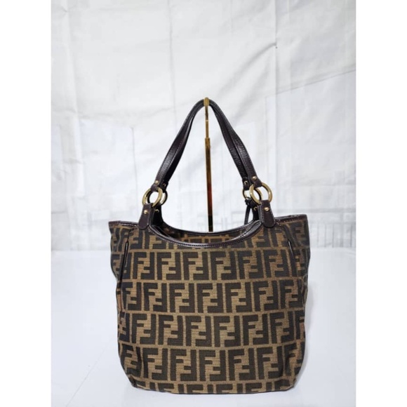 Authentic FENDI Zucca Small Chef Shopping Tote Bag Tobacco Moro Brown - Picture 4 of 14